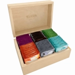 Zestaw Herbat VEERTEA Drewniana Naturalna Zamykana Skrzynka 96 Saszetek