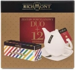 Herbata Richmont Zestaw Porcelanowy Duo + 12 Herbat Mix - Idealny Prezent
