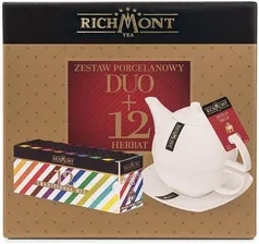 Herbata Richmont Zestaw Porcelanowy Duo + 12 Herbat Mix - Idealny Prezent