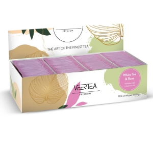 Herbata biała z płatkami róży w torebkach Veertea White Tea & Rose, 100 szt