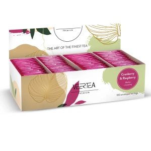Herbata owocowa malina z żurawiną Veertea Raspberry & Cranberry, 100 szt