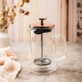Klausberg French Press 350 ml Termiczny Zaparzacz do Kawy Herbaty i Ziół Różowe Złoto.webp