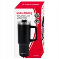 Kubek Termiczny Klausberg KB-7942 1100 ml – Czarny ze Słomką, Stal Nierdzewna.webp