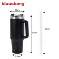 Kubek Termiczny Klausberg KB-7942 1100 ml – Czarny ze Słomką, Stal Nierdzewna.webp