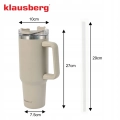 KLAUSBERG Kubek Termiczny 1100 ml z Uchwytem i Słomką Jasny Beż .webp