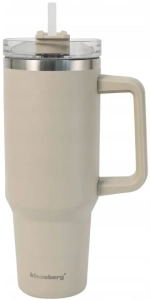 KLAUSBERG Kubek Termiczny 1100 ml z Uchwytem i Słomką Jasny Beż