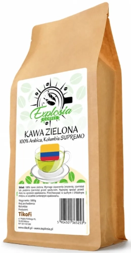Ziarnista kawa zielona Robusta 100%,Kolumbia SUPREMO, 1kg .webp