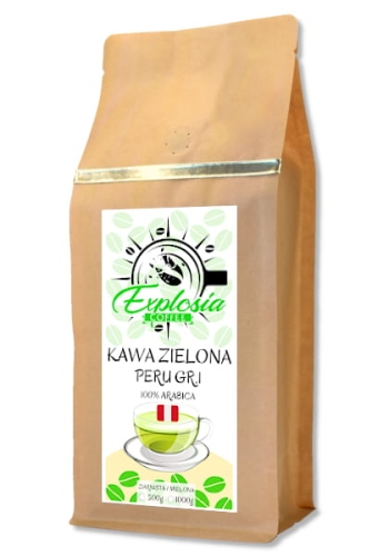 Ziarna zielonej kawy z Peru.