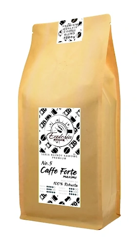 Najmocniejsza kawa w naszej ofercie Robusta 100% - Caffe Forte Maximo 1kg