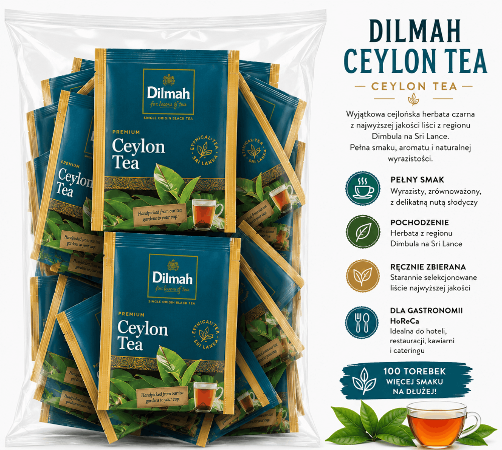 Herbata Dilmah Ceylon Tea Premium 100 Saszetek Indywidualnie Pakowanych HoReCa