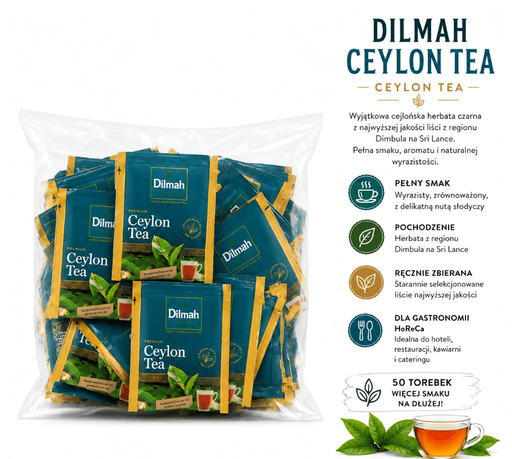 Herbata Dilmah Ceylon Tea Premium 50 Sztuk Czarna Herbata Cejlońska
