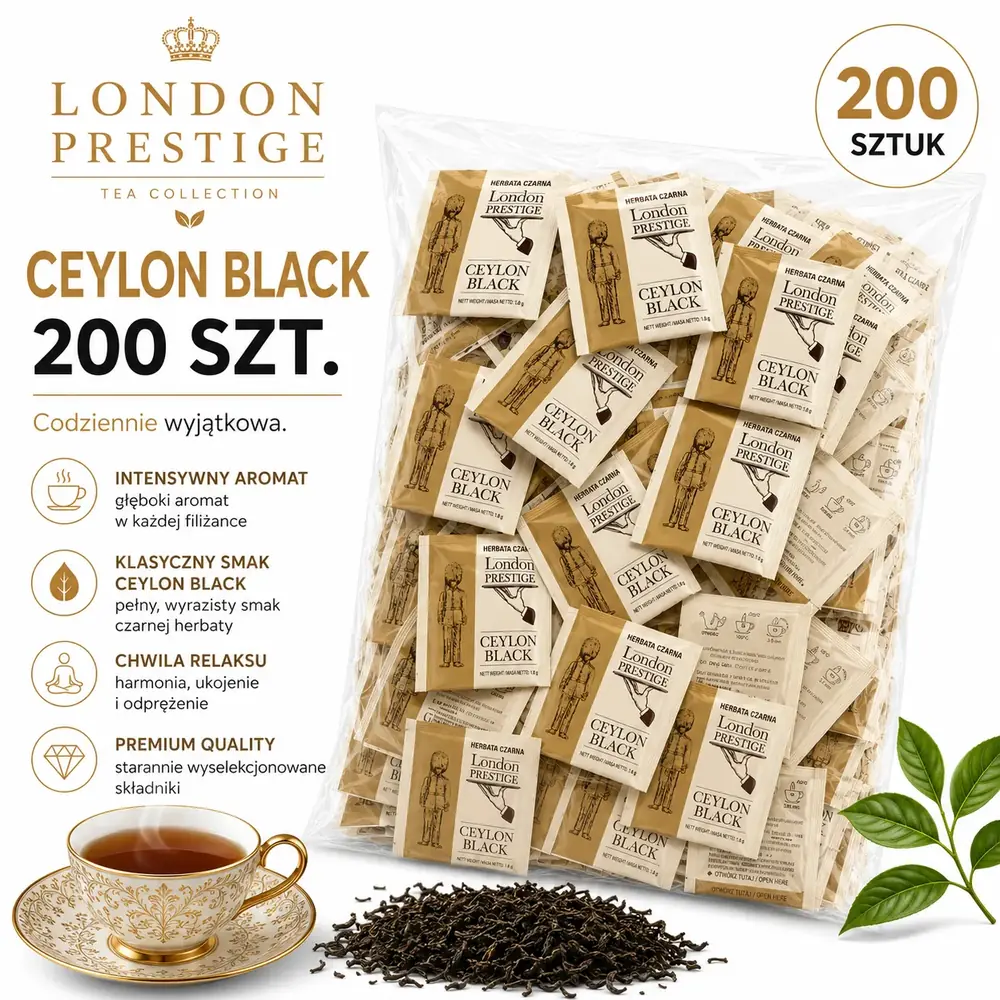 Sir William's London Prestige Ceylon Black 200 Saszetek do Biura i Gastronomii