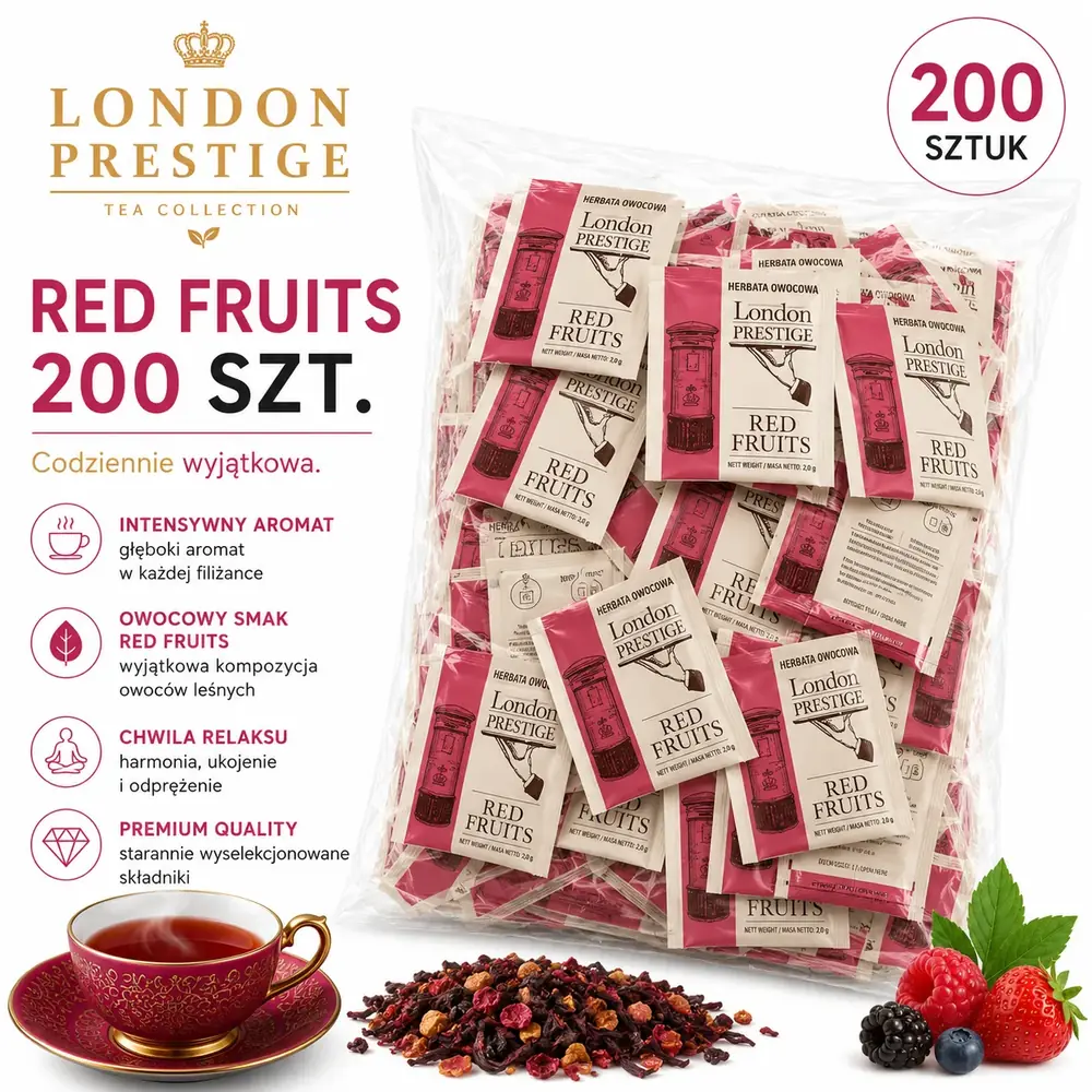 Sir William's London Prestige Red Fruits – 200 Torebek Herbaty Owocowej
