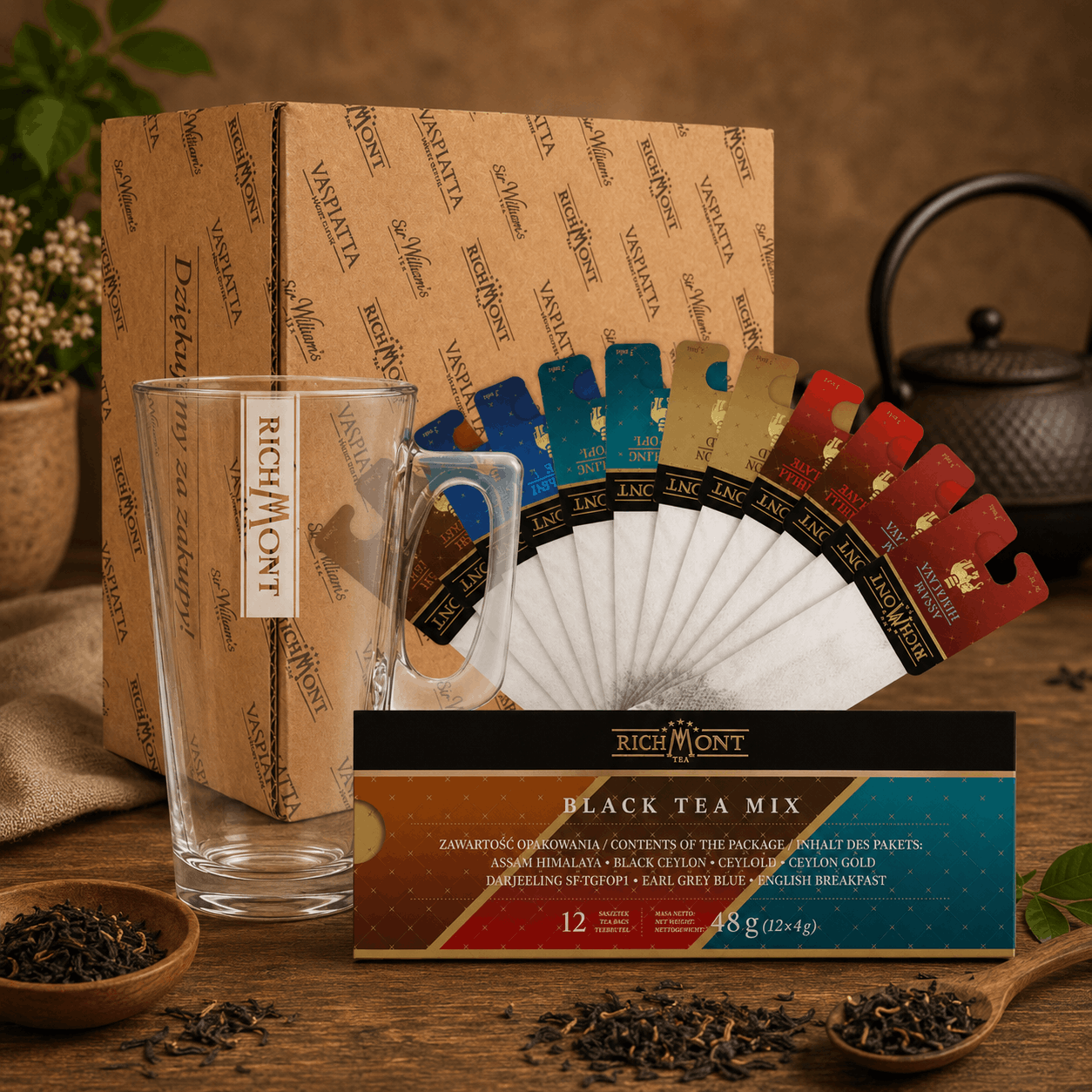 Richmont Kubek Zestaw Black Mix – elegancki zestaw z herbatą czarną premium